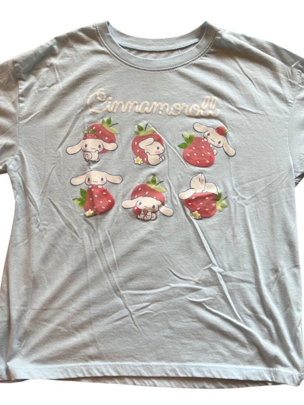 Cinnamoroll light blue Sanrio bunny strawberry t shirt XL